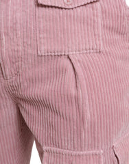 Dolce & Gabbana – Skinny-Cargo-Jeans aus Cord-Baumwolle mit Stretch in Rosa