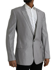 Dolce & Gabbana Grauer einreihiger Wollblazer mit Schirm