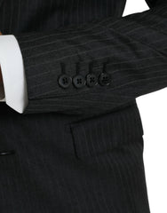 Dolce & Gabbana – Schwarz gestreifter MARTINI-Blazer mit einreihigem Mantel