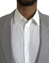 Dolce & Gabbana Grauer einreihiger Wollblazer mit Schirm