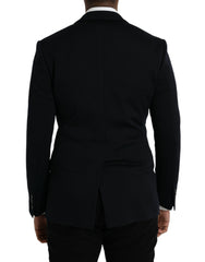 Dolce & Gabbana – Einreihiger Blazer aus schwarzer Wolle mit Kerbe