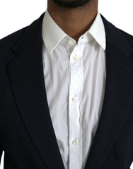 Dolce & Gabbana – Einreihiger Blazer aus schwarzer Wolle mit Kerbe