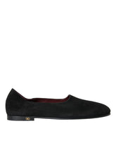 Dolce & Gabbana Schwarze Wildleder Slipper Formelle Anzugschuhe Zum Hineinschlüpfen