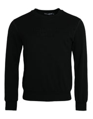Dolce & Gabbana Schwarzes Baumwoll-Langarm-Sweatshirt
