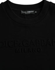 Dolce & Gabbana Schwarzes Baumwoll-Langarm-Sweatshirt