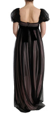 Dolce & Gabbana Schwarzes Seiden-Schlauchkleid in Pink
