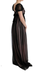 Dolce & Gabbana Schwarzes Seiden-Schlauchkleid in Pink