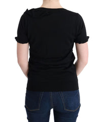 MARGHI LO' Schwarzes Oberteil aus 100 % Wolle Bluse T-Shirt