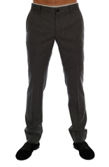 Dolce & Gabbana Formelle Hose aus grauer Wolle mit Streifen