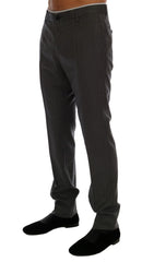 Dolce & Gabbana Formelle Hose aus grauer Wolle mit Streifen