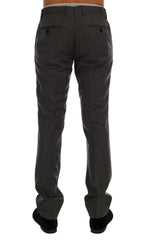 Dolce & Gabbana Formelle Hose aus grauer Wolle mit Streifen