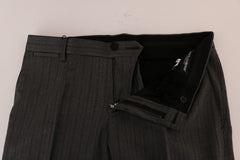 Dolce & Gabbana Formelle Hose aus grauer Wolle mit Streifen