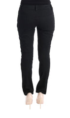 Ermanno Scervino Schwarze Baumwoll-Freizeithose, schmal geschnitten