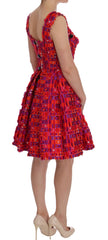 Dolce & Gabbana Pinkes gemustertes A-Linien-Kleid oberhalb der Knie