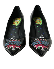 Dolce & Gabbana Schwarze Leder-Pumps mit BOOM-Patch