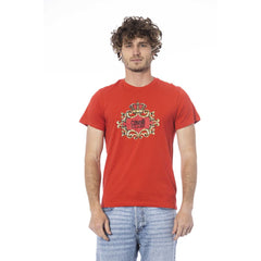 Cavalli Class Rotes Baumwoll-Herren-T-Shirt