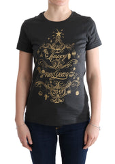 Dolce & Gabbana Graues Baumwoll T-Shirt mit Motiv von 2017