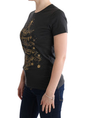Dolce & Gabbana Graues Baumwoll T-Shirt mit Motiv von 2017