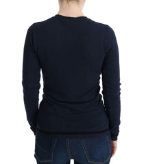 Costume National Blauer V-Ausschnitt Pullover aus Viskose