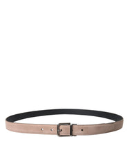 Dolce & Gabbana Beige Wildleder Silberne Schnalle Gürtel Herren
