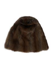 Dolce & Gabbana Braune Wieselfell Kaschmirmütze für Damen