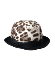 Dolce & Gabbana Damen Fedora-Hut mit mehrfarbigem Leopardenmuster