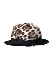 Dolce & Gabbana Damen Fedora-Hut mit mehrfarbigem Leopardenmuster
