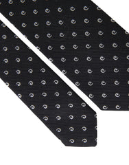Dolce & Gabbana Schwarze Logo-Krawatte aus Baumwollmischung mit verstellbarer Schleife