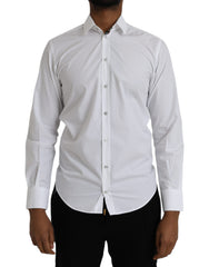 Dolce & Gabbana Weißes Langarmkleid aus Baumwolle MARTINI Shirt