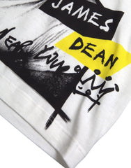 Dolce & Gabbana Weißes Baumwoll-T-Shirt für Herren mit Grafik und kurzen Ärmeln