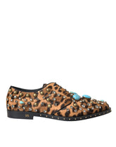 Dolce & Gabbana Braunes Leopardenhaar Kristallkleid Broque Schuhe