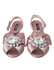 Dolce & Gabbana Pink Keira Kristallabsatz Sandalen Schuhe