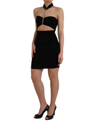 Dolce & Gabbana – Schwarzes, ärmelloses, figurbetontes Minikleid mit Cut-outs