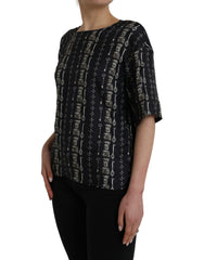 Dolce & Gabbana Seidenbluse mit „Black Key Castle“-Print