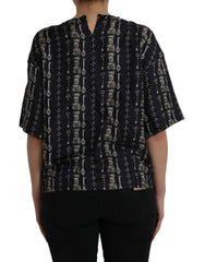 Dolce & Gabbana Seidenbluse mit „Black Key Castle“-Print