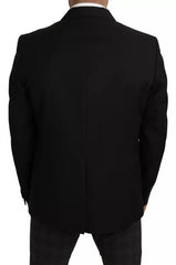 Dolce & Gabbana – Schwarzer Slim Fit-Blazer aus Wolle mit Revers
