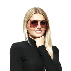 Web Roségoldfarbene Metall-Sonnenbrille