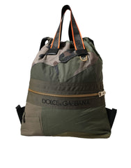 Dolce & Gabbana Militärgrüner Patchwork-Rucksack