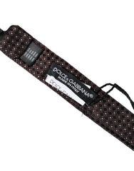 Dolce & Gabbana Braune Fantasy Seide Verstellbare Halsweite Herren Papillon Fliege