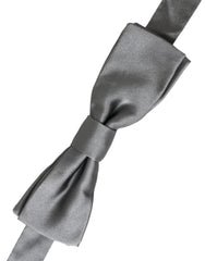 Dolce & Gabbana Graue Satin-Seiden Verstellbare Herren Papillon Fliege