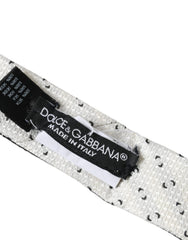 Dolce & Gabbana Schwarz-Weiß Gemusterte Verstellbare Krawatte