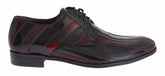 Dolce & Gabbana Schwarze bordeauxrote Leder-Businessschuhe