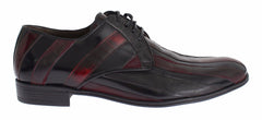 Dolce & Gabbana Schwarze bordeauxrote Leder-Businessschuhe