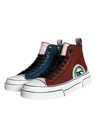 Dolce & Gabbana Mehrfarbige Patchwork-High-Top-Sneaker