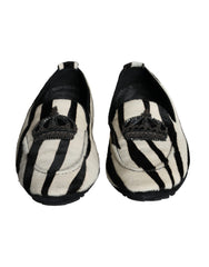 Dolce & Gabbana Slip-on Loafer für Herren aus Kalbsfell, Schwarz-Weiß