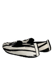 Dolce & Gabbana Slip-on Loafer für Herren aus Kalbsfell, Schwarz-Weiß