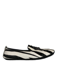 Dolce & Gabbana Slip-on Loafer für Herren aus Kalbsfell, Schwarz-Weiß
