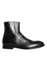 Dolce & Gabbana Schwarze Herren-Stiefeletten aus Kalbsleder Herrenschuhe