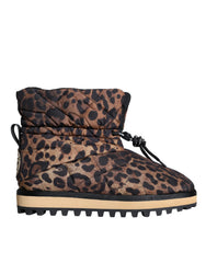 Dolce & Gabbana Braune Leoparden-Stiefeletten Gepolsterte Schuhe