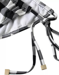 Dolce & Gabbana Schwarz-Weiß Kariert Bademode Strandmode Bikini Unterteil